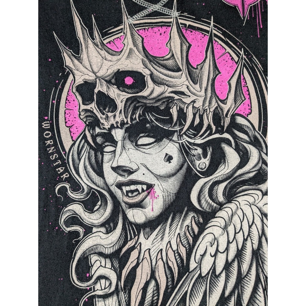 WORNSTAR SIRENS VAMPIRE QUEEN Black Double-Sided Applique T-Shirt‎ - Women 2XL - Picture 4 of 16